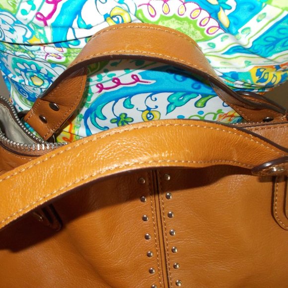 Michael Kors Authentic Tan with Rivets Handbag - Picture 4 of 10